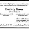 Bagienski Hedwig 1906-1989 Todesanzeige